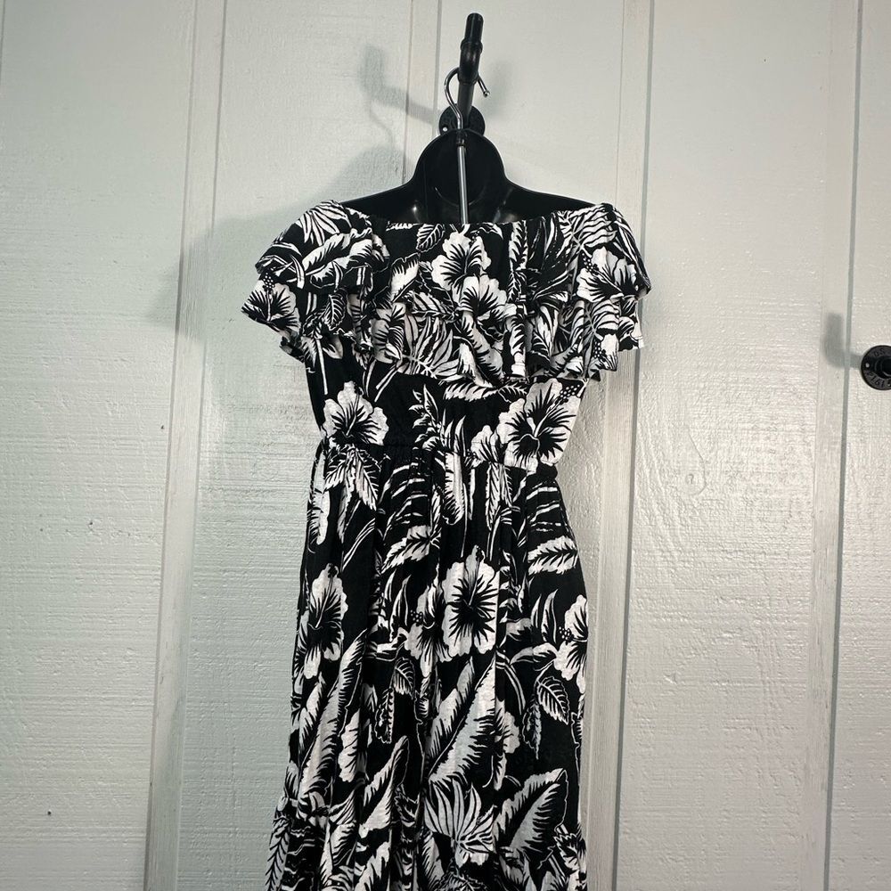 Lauren Ralph Lauren Women's Black and White Floral Jersey r Dress Size 2 NWT - Picture 6 of 11